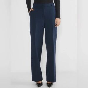 Aritzia Babaton Agency Linen Pant dark night navy blue Sz 8